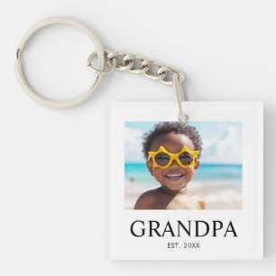 Opa Opgericht Foto Cadeau Sleutelhanger