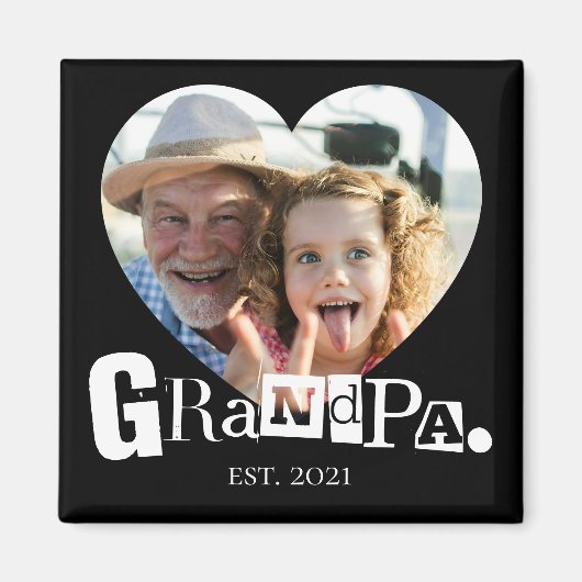 Opa Opgericht Foto Cadeau Voor Opa Magneet (Voorkant)