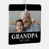 Opa Opgericht Foto Grootouders Kerstmis Keramisch Ornament (Rechts)