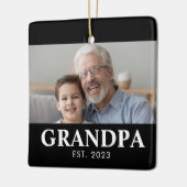 Opa Opgericht Foto Grootouders Kerstmis Keramisch Ornament (Links)