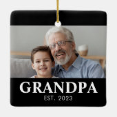 Opa Opgericht Foto Grootouders Kerstmis Keramisch Ornament (Achterkant)