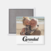 Opa Opgericht Foto Opa Dag Magneet (Voorkant / Achterkant)