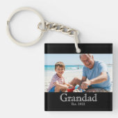 Opa Opgericht Foto Wit Vet Minimaal Tekst Sleutelhanger (Voorkant)