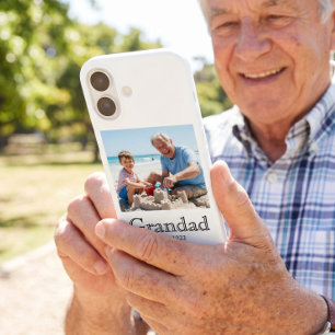 Opa Opgericht Foto Zwart Vet Minimalistisch iPhone 16 Hoesje