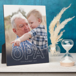 "Opa" Opgericht jaar | Vaderdag foto Fotoplaat