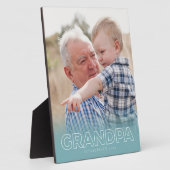 "Opa" Opgericht Jaar | Vaderdag Foto Plaat (Zijkant)