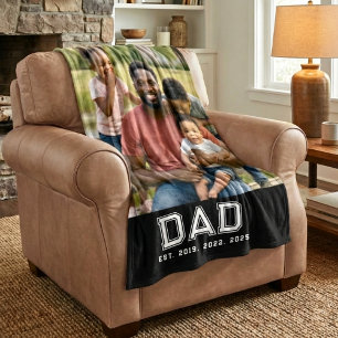 Opa Opgericht Jaren Zwart Krachtig Foto Fleece Deken