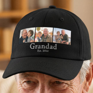 Opa Opgericht Minimaal Wit Vet Tekst 3 Foto Zwart Trucker Pet