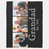 Opa Opgericht Minimaal Wit Vette Tekst 3 Foto Fleece Deken (Voorkant)