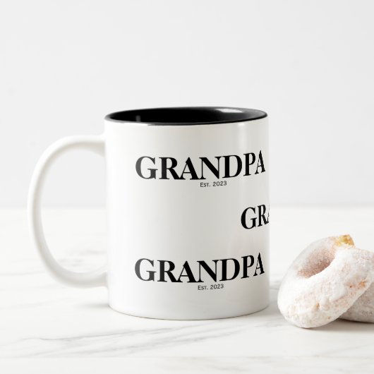Opa Opgericht Modern Tweekleurige Koffiemok (Met donut)