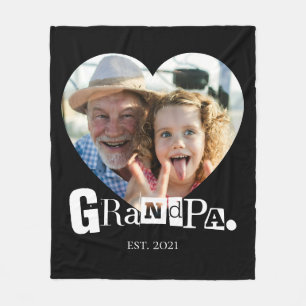 Opa Opgericht Opa Foto Cadeau Fleece Deken