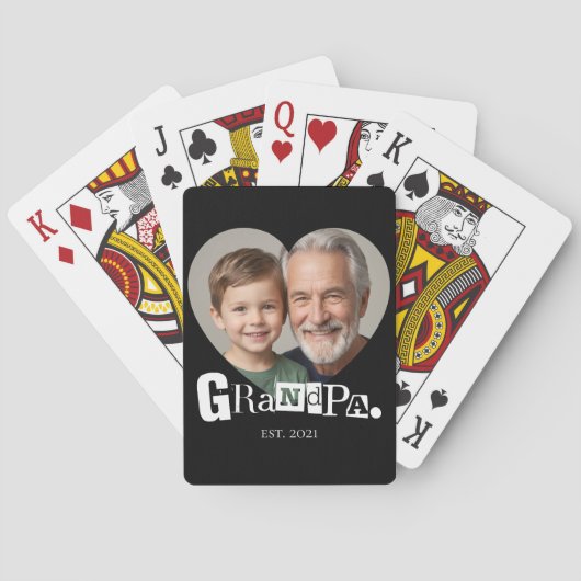 Opa Opgericht Opa Foto Cadeau Pokerkaarten (Achterkant)