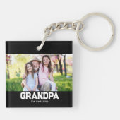 Opa Opgericht opgericht. Wit schrift foto Sleutelhanger (Achterkant)