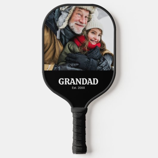 Opa Opgericht Pret Typography Foto Pickleball Paddle (Voorkant)