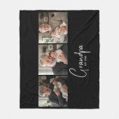 Opa Opgericht Script Black 3 Foto Fleece Deken (Voorkant)