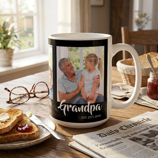 Opa Opgericht Script Zwart 3 Foto Koffiemok