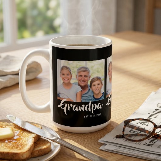 Opa Opgericht Script Zwart 3 Foto Koffiemok