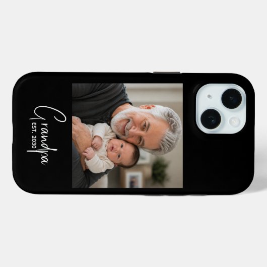 Opa Opgericht Script Zwart Foto  Case-Mate iPhone Case (Achterkant (horizontaal))