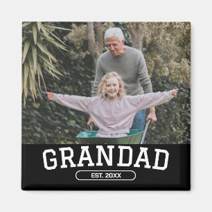 Opa Oprichting Foto Zwart Nieuw Opa Cadeau Magneet