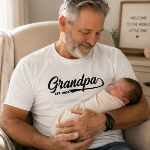 Opa Oprichting Typografie Nieuw Opa Cadeau T-shirt
