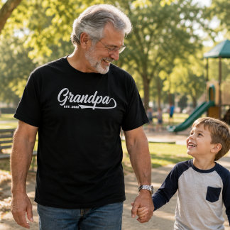 Opa Oprichting Typografie Nieuwe Opa Cadeau T-shirt