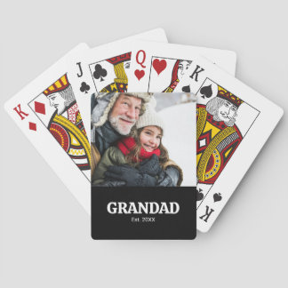 Opa Oprichting Typografie Zwart Foto Pokerkaarten