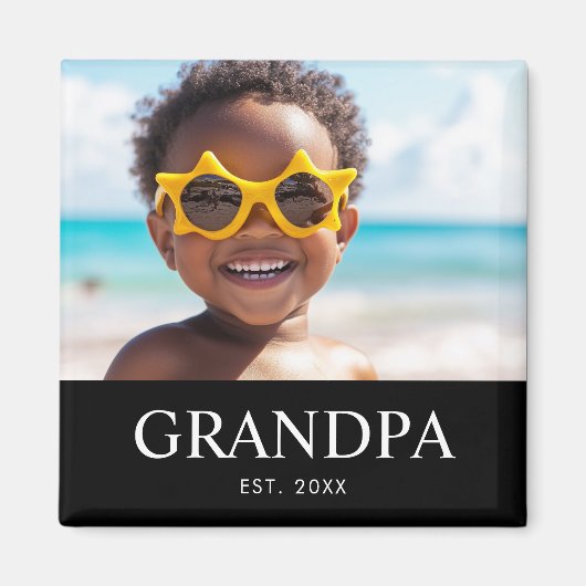 Opa Oprichtings Foto Vaderdag Magneet (Voorkant)