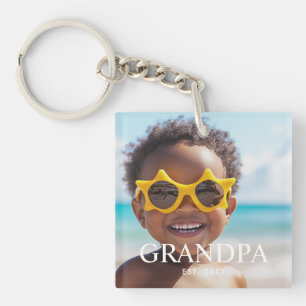 Opa Oprichtings Foto Vaderdag Sleutelhanger