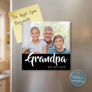 Opa Oprichtingsfoto Opa/Oma-dag Cadeau Magneet