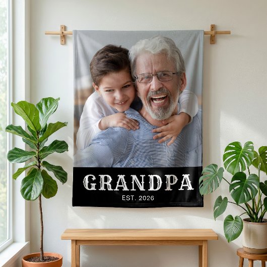 Opa Oprichtte Decorative Typografie Foto Fleece Deken