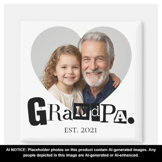 Opa Oprichtte Foto Cadeau Voor Grootvader Magneet