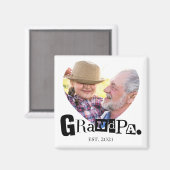 Opa Oprichtte Foto Hart Frame Liefde Magneet (Voorkant / Achterkant)