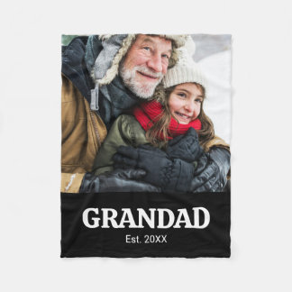 Opa Oprichtte Moderne Zwarte Typografie Foto Fleece Deken