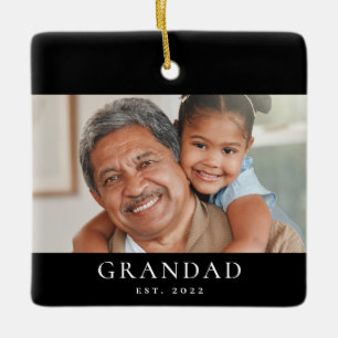 Opa Oprichtte Wit Foto Zwart Keramisch Ornament