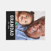 Opa Oprichtte Zwart Modern Vet Foto Fleece Deken (Voorkant (Horizontaal))