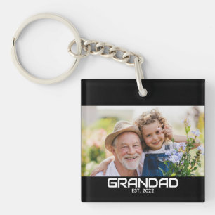 Opa Oprichtte Zwart Wit Krachtig Foto  Sleutelhanger