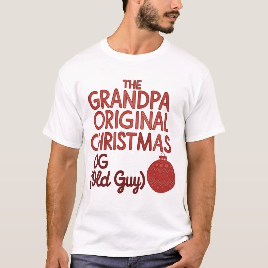 Opa Originele kerstkaart T-shirt (Voorkant)