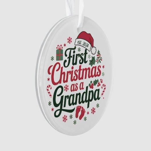 Opa Ornament, eerste kerst, aangepaste opa Ornament (voorkant)