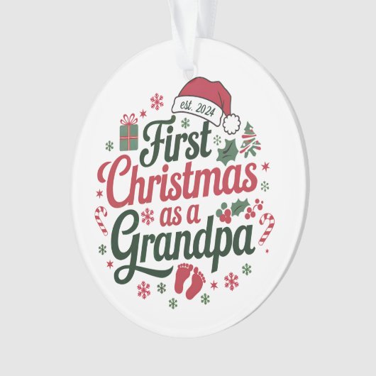 Opa Ornament, eerste kerst, aangepaste opa Ornament (voorkant)