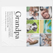 Opa Ouder Papa Definitie Fotocollage Fleece Deken (Voorkant (Horizontaal))