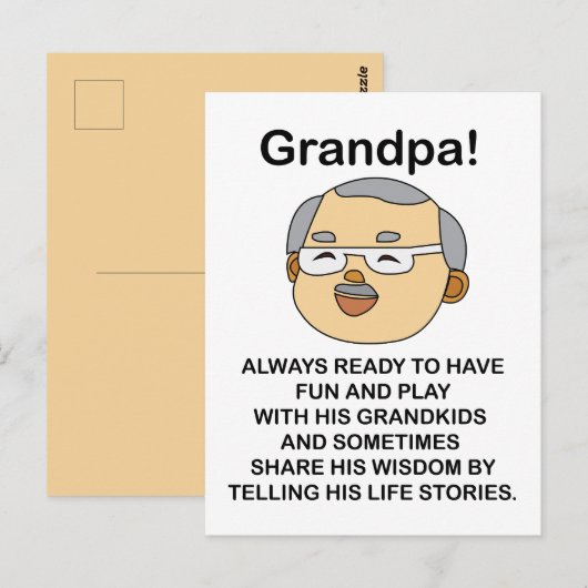 Opa Ouder Quote Verjaardag Briefkaart (Voorkant / Achterkant)