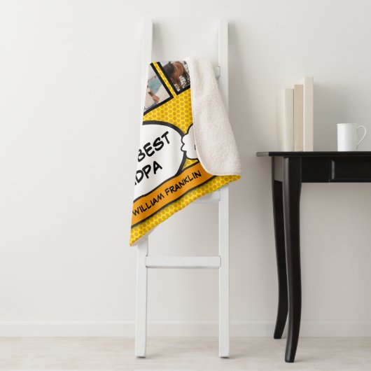 Opa Oudvader Grootvader Foto Fun Stripboek Sherpa Deken (In situ)