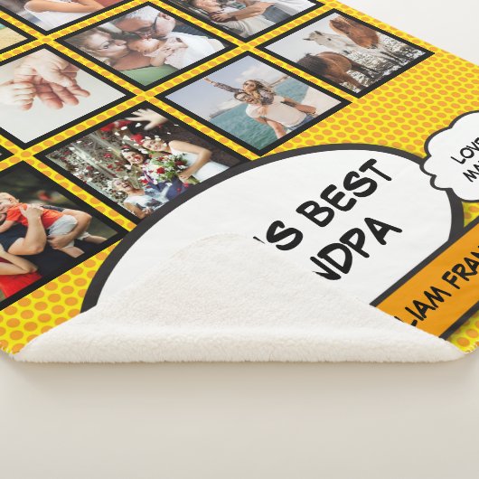 Opa Oudvader Grootvader Foto Fun Stripboek Sherpa Deken (3/4)