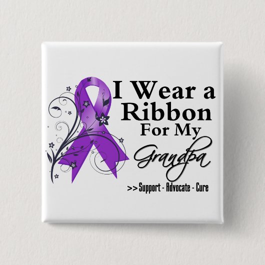 Opa Paars lint - Pancreaskanker Vierkante Button 5,1 Cm (Voorkant)
