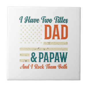 Opa Papa Vintage Patriottisch Familie Shirt Ontwer Tegeltje