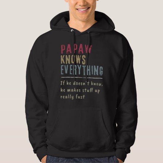 Opa Papaw Weet Alles - Opa Hoodie (Voorkant)