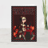Opa Pasen Kaart - Gothic Rock Chick and Easter (Voorkant)