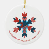 Opa Persoonlijke Memorial Keepomwille Snowflake Keramisch Ornament (Voorkant)