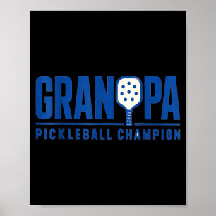 Opa Pickleball Sport Stijl Paddle Speler Poster