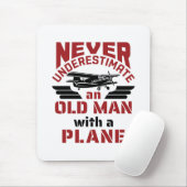 Opa Pilot Old Man with a Plane Muismat (Met muis)